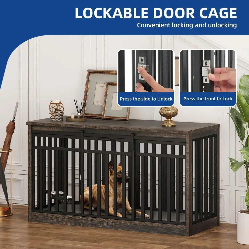 Heavy Duty 55" Extra Large Dog Crate with sliding door