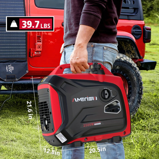 Super Quiet 2500-Watt Gas Powered Portable Inverter Generator - Ideal for Home Use, Camping, and Outdoor activities