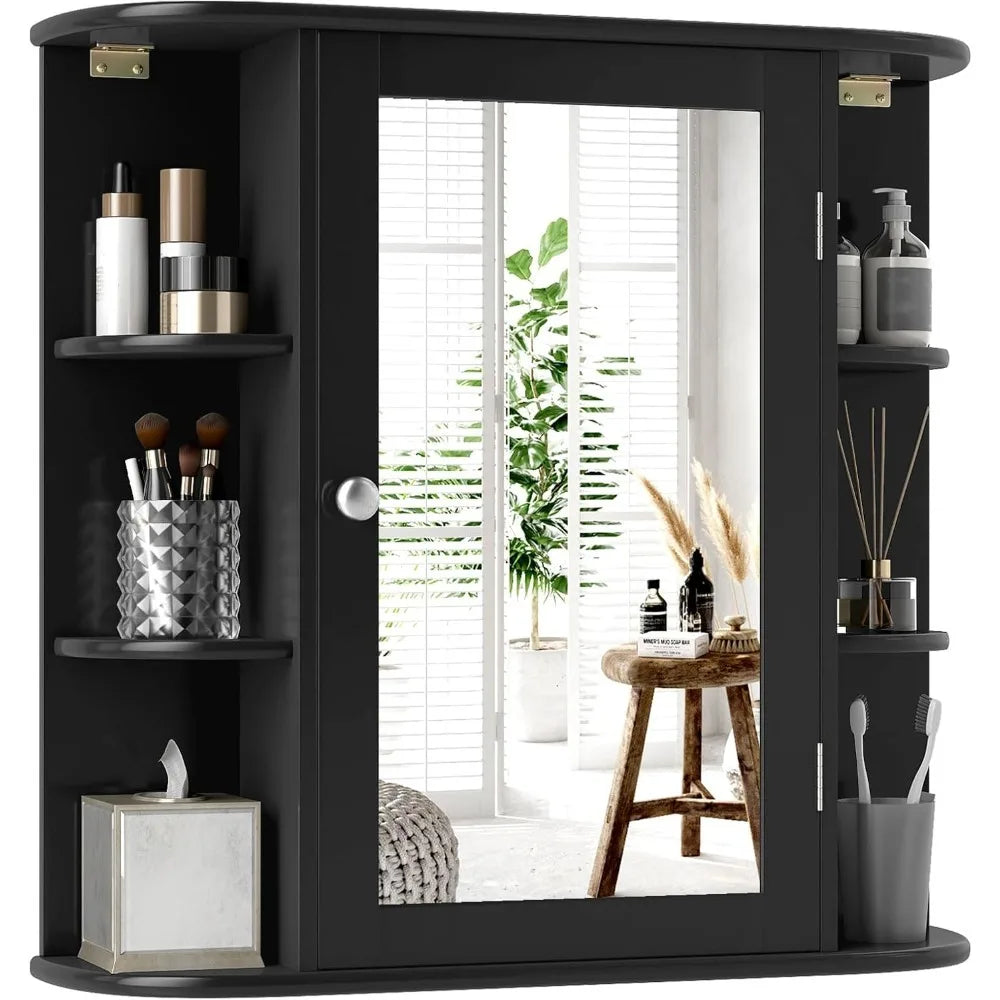 Modern Wall Mounted Mirrored Bathroom Cabinet with shelves