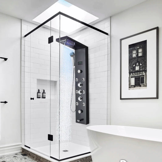 LED Light Waterfall Shower Panel with Digital Display