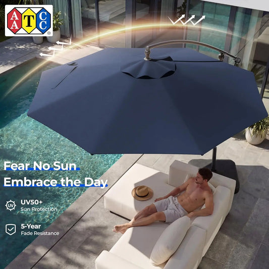 10ft Patio Market Umbrella with Base