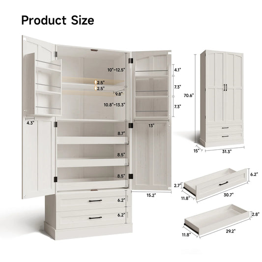 71" Tall Farmhouse Freestanding Pantry for your Kitchen