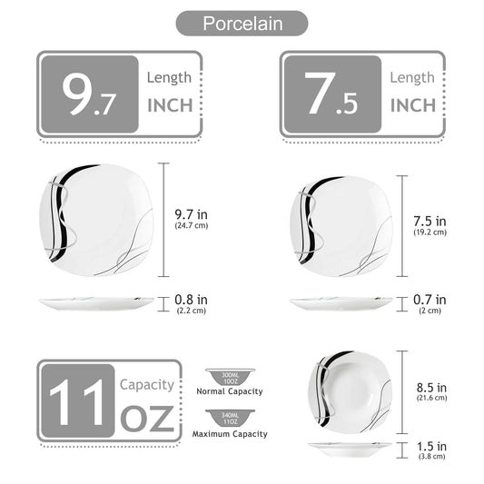 18 or 36-Piece Porcelain Ceramic Dishware Set