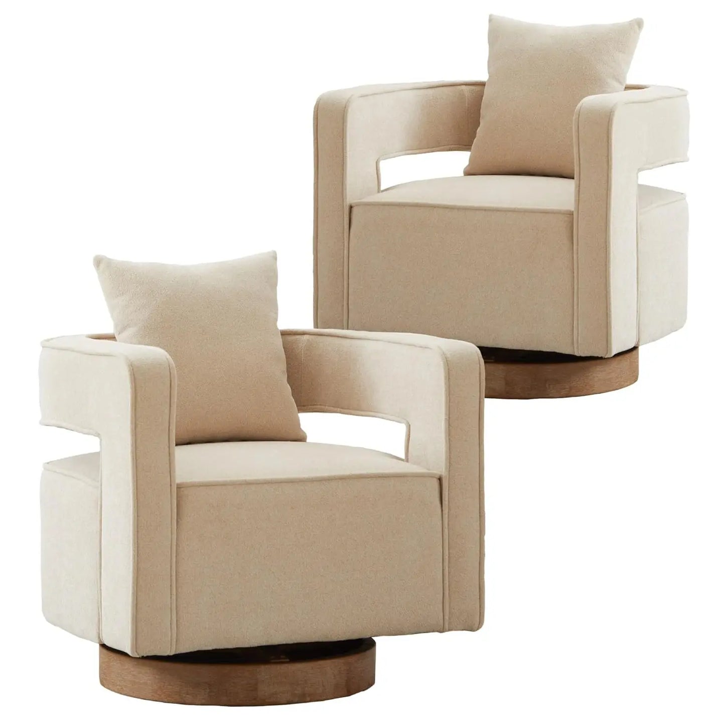 Open Back Barrel Swivel Chair