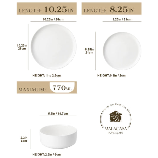 18 or 36-Piece Porcelain Ceramic Dinnerware Set