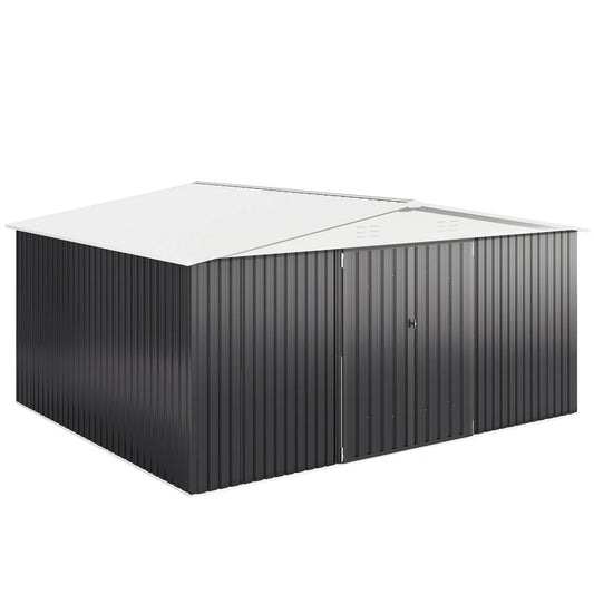 Heavy Duty 12x14FT Lockable Galvanized Steel Storage Shed