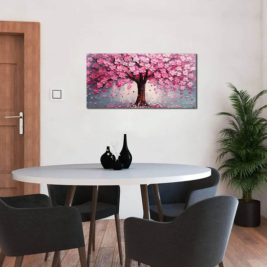 Pretty Pink Tree Wall Art for Living Room, Bedroom, Office