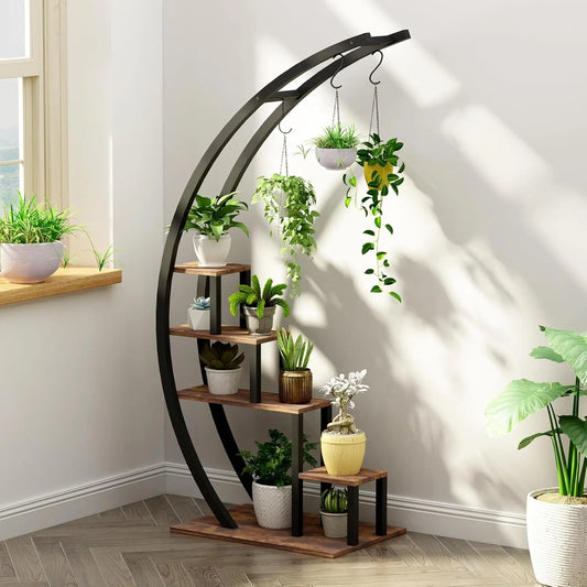 2 Half Moon 5-Tier Metal Plant Stands for your Indoor space