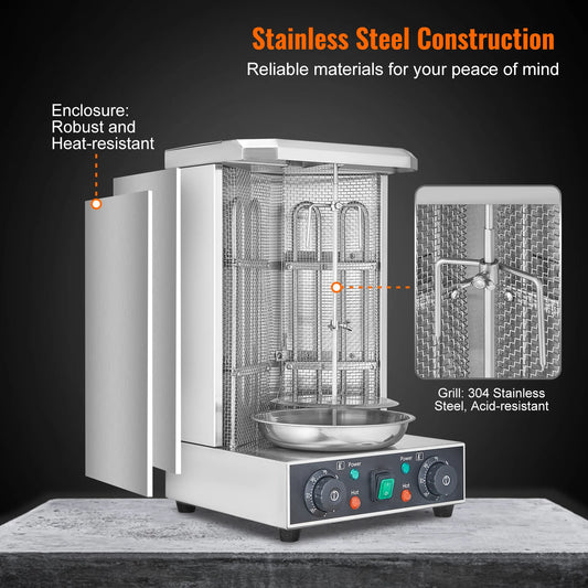 Electric Vertical Gyro Rotisserie Machine