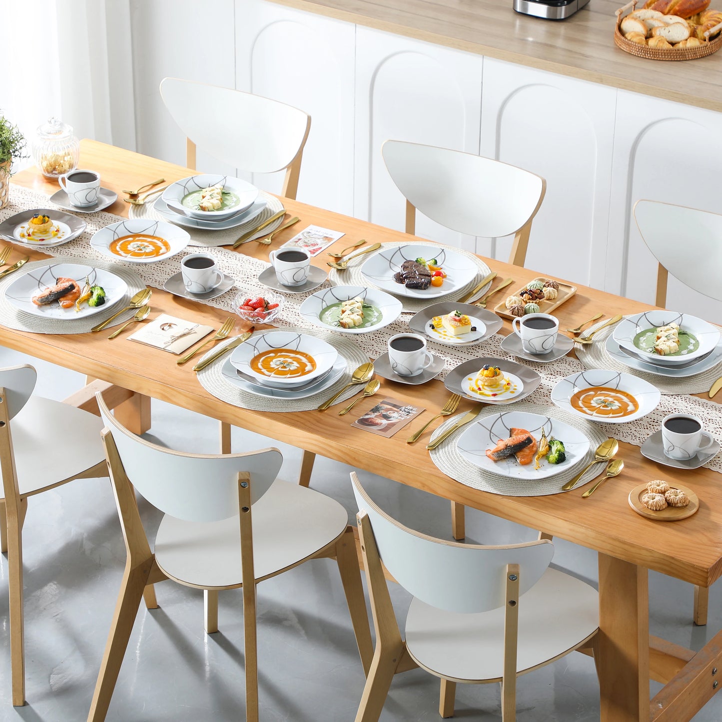 30-Piece Porcelain Ceramic Dinnerware Set