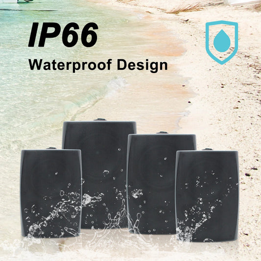 4PC 6.5‘’ 800W Wall Mounted Outdoor Waterproof Bluetooth Speakers with Multifunctional Amplifier for your home
