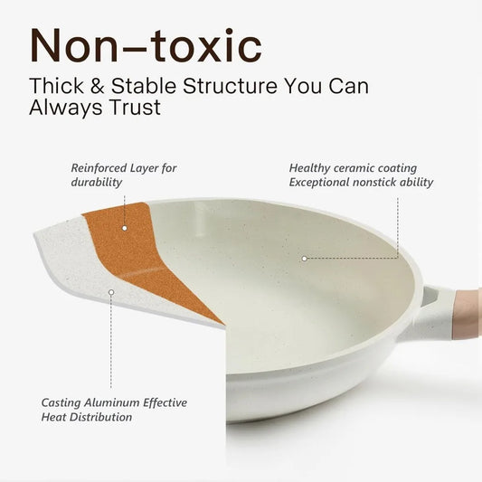 22 Piece Non Stick Ceramic Cookware Set with Glass Lids