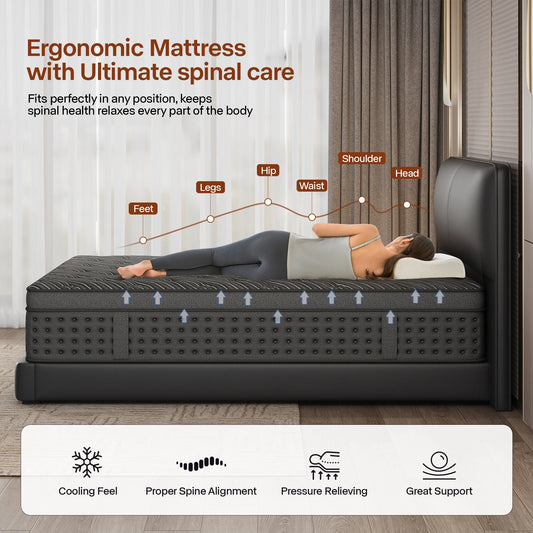 12/14-Inch Medium Firm Memory Foam Spring Mattress for a more supportive and comfortable sleep