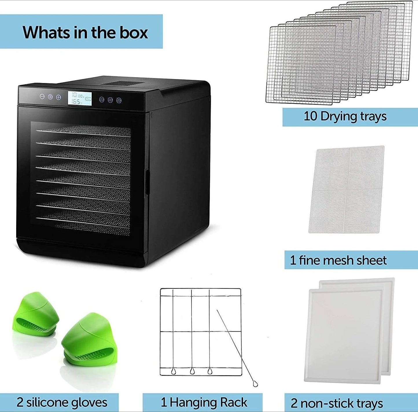 Food Dehydrator Machine with Temperature Control and Keep Warm Function