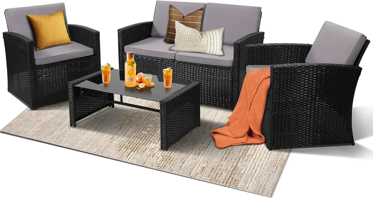 4 Piece Rattan Patio Set for your outdoor space