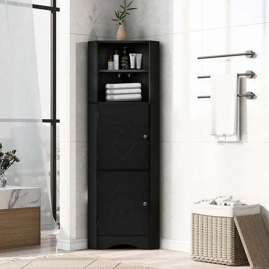 Freestanding Tall Bathroom Corner Cabinet