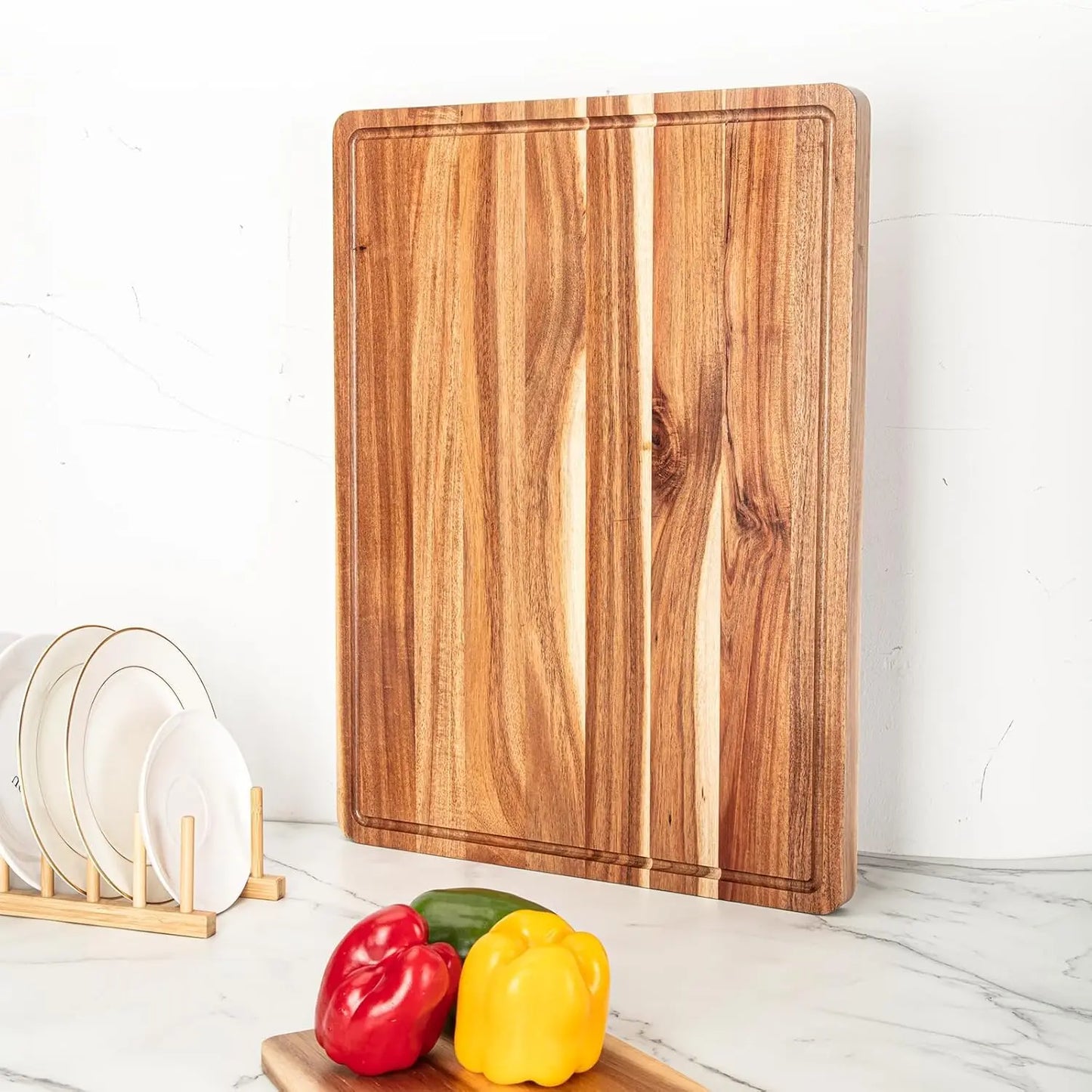 Extra Large Butcher Block Wood Cutting and Charcuterie Board