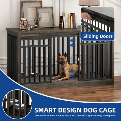 Heavy Duty 55" Extra Large Dog Crate with sliding door