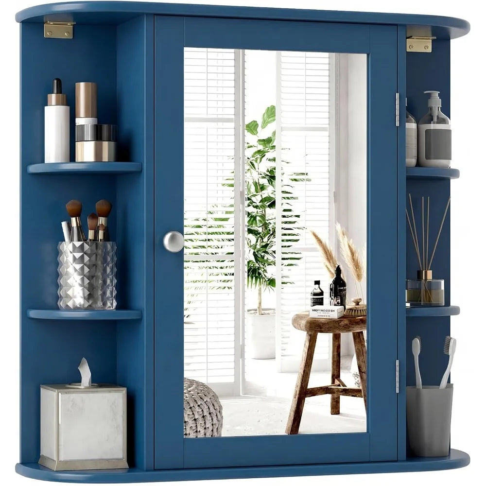 Modern Wall Mounted Mirrored Bathroom Cabinet with shelves
