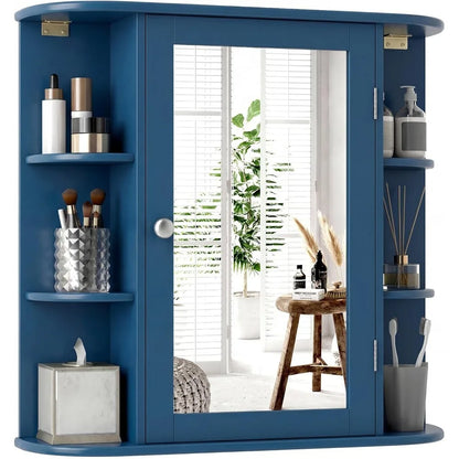 Modern Wall Mounted Mirrored Bathroom Cabinet with shelves