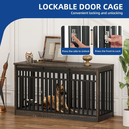 Heavy Duty 55" Extra Large Dog Crate with sliding door