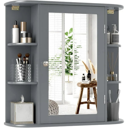Modern Wall Mounted Mirrored Bathroom Cabinet with shelves
