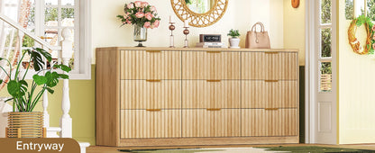 Modern Fluted Dresser with 9 Drawers
