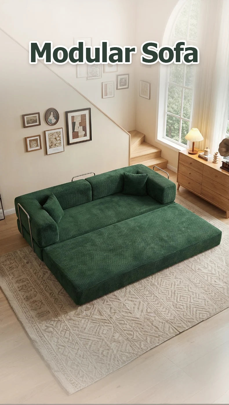 4-in-1 Folding Corduroy Boneless Sleeper Couch