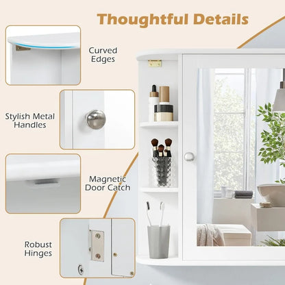 Modern Wall Mounted Mirrored Bathroom Cabinet with shelves