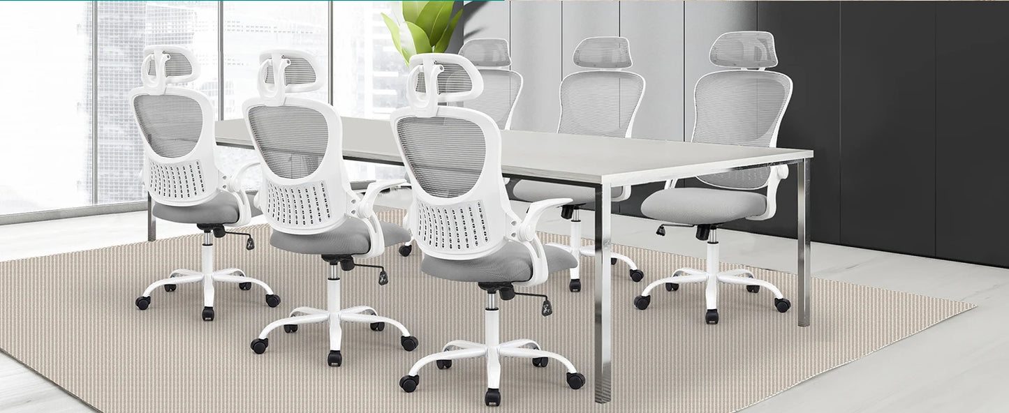 Mesh Ergonomic Office Computer Desk Chair with Adjustable Headrest