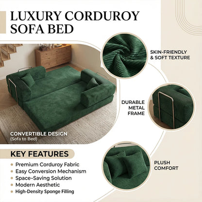 4-in-1 Folding Corduroy Boneless Sleeper Couch