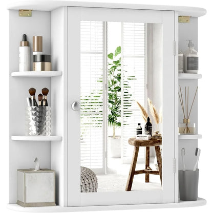 Modern Wall Mounted Mirrored Bathroom Cabinet with shelves