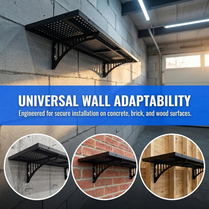 4 Pack and 8 Pack Heavy Duty Wall Mounted Garage Storage Shelves