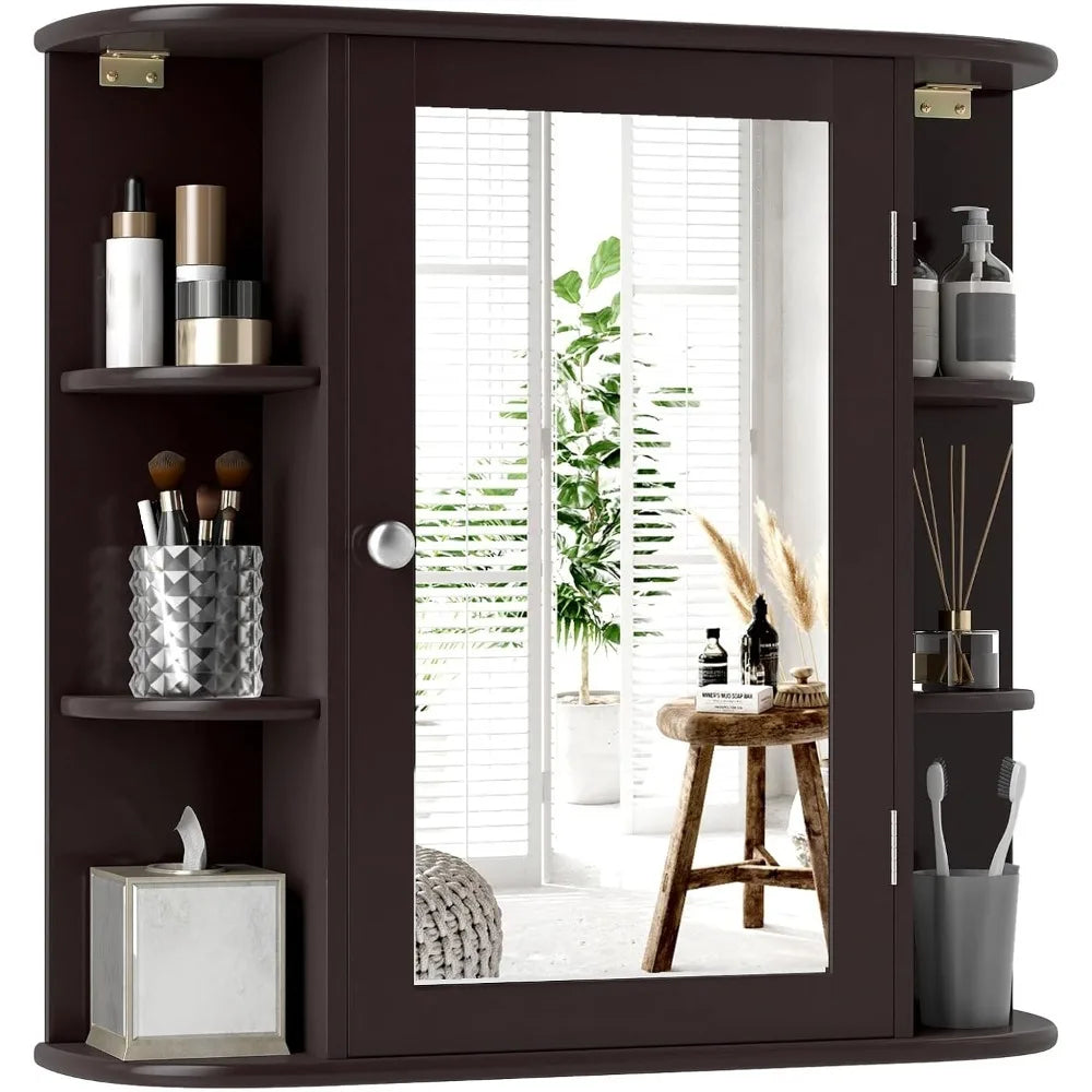 Modern Wall Mounted Mirrored Bathroom Cabinet with shelves