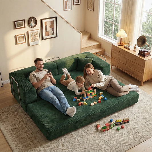 4-in-1 Folding Corduroy Boneless Sleeper Couch
