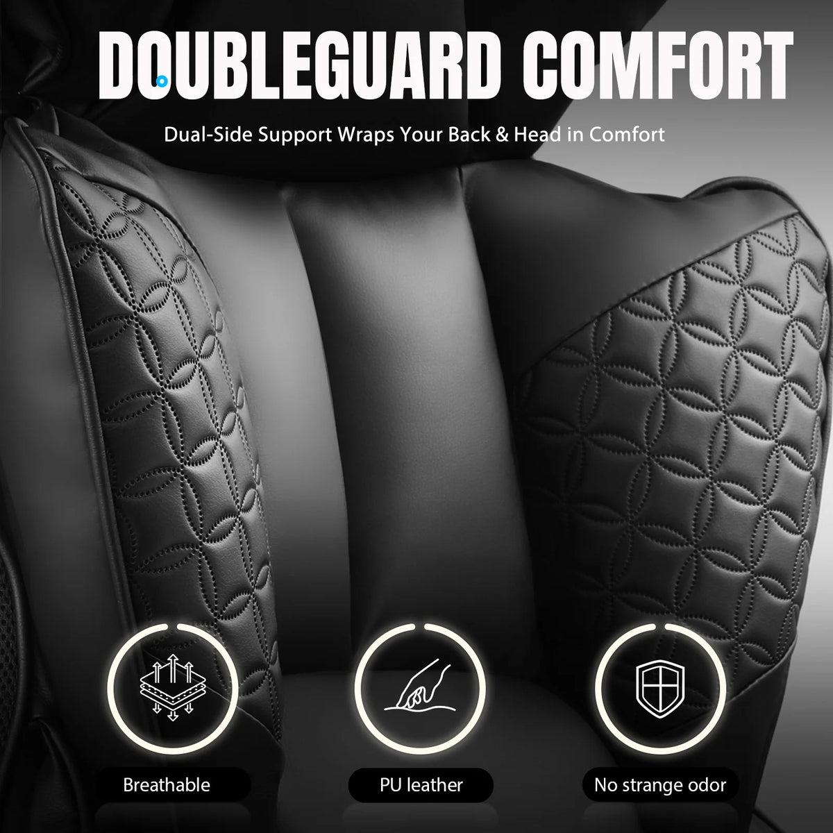 Ergonomic High Back Leather High Back Chair with Footrest and Adjustable Armrests