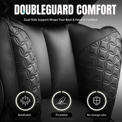 Ergonomic High Back Leather High Back Chair with Footrest and Adjustable Armrests