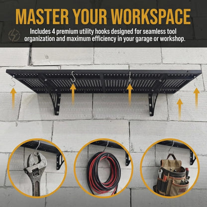 4 Pack and 8 Pack Heavy Duty Wall Mounted Garage Storage Shelves