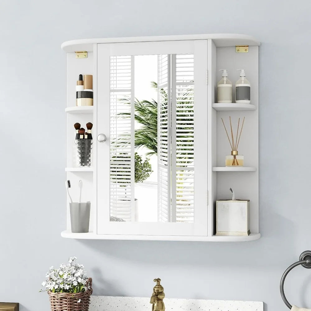 Modern Wall Mounted Mirrored Bathroom Cabinet with shelves