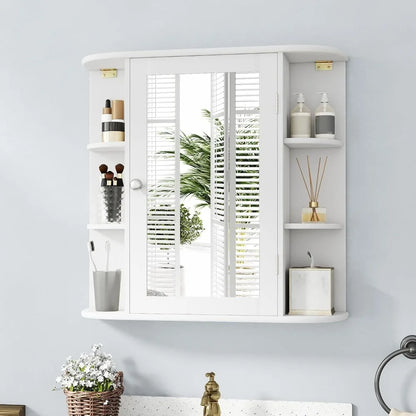 Modern Wall Mounted Mirrored Bathroom Cabinet with shelves