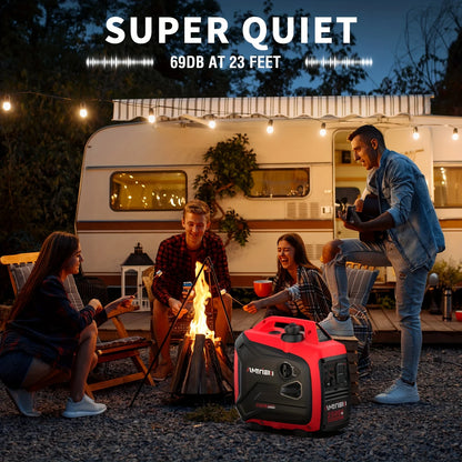 Super Quiet 2500-Watt Gas Powered Portable Inverter Generator - Ideal for Home Use, Camping, and Outdoor activities
