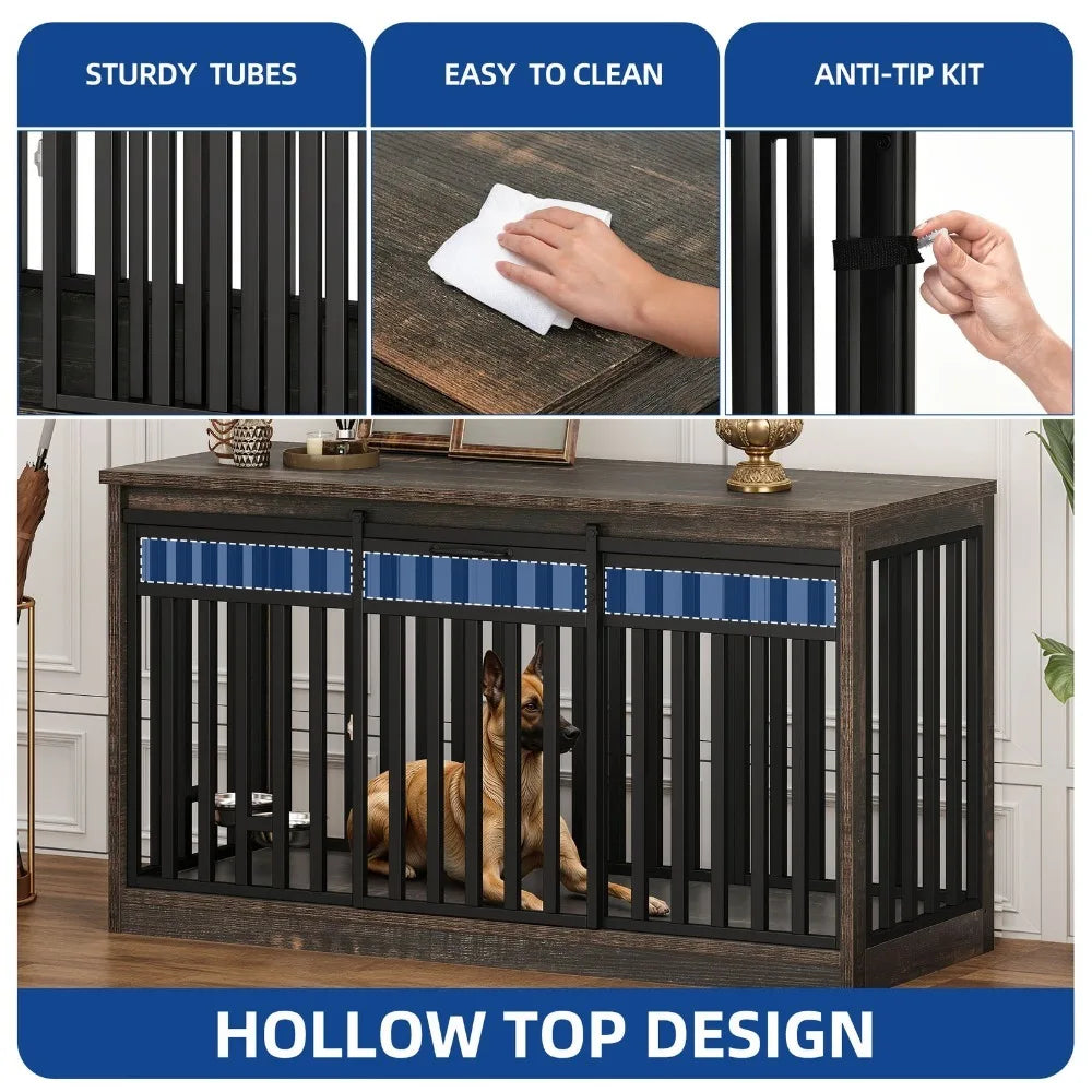 Heavy Duty 55" Extra Large Dog Crate with sliding door