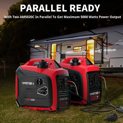 Super Quiet 2500-Watt Gas Powered Portable Inverter Generator - Ideal for Home Use, Camping, and Outdoor activities