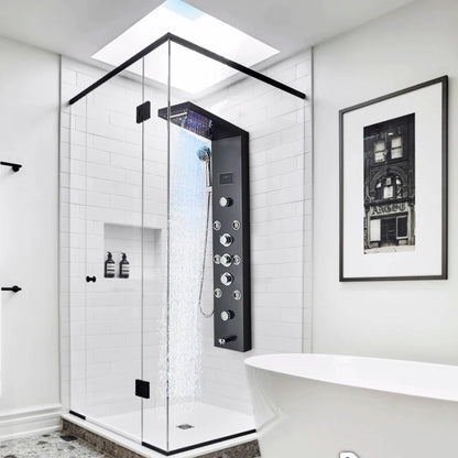 LED Light Waterfall Shower Panel with Digital Display