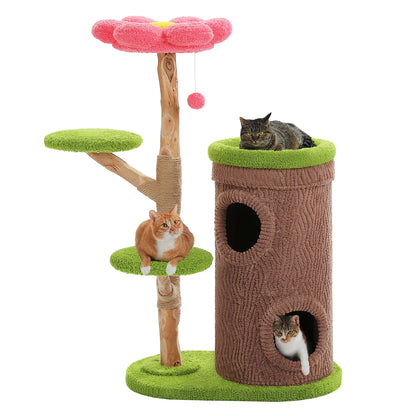 Luxurious Large Cat Tree with 2 or 4 Spacious Condos and a detachable toy for your cat or cats enjoyment!