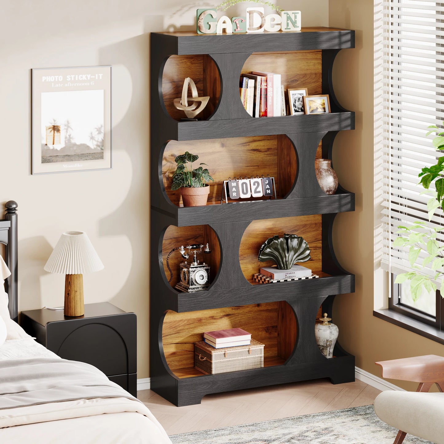71" Tall  4-Tier Bookcase