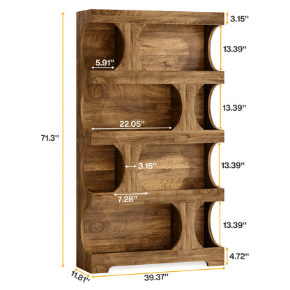 71" Tall  4-Tier Bookcase