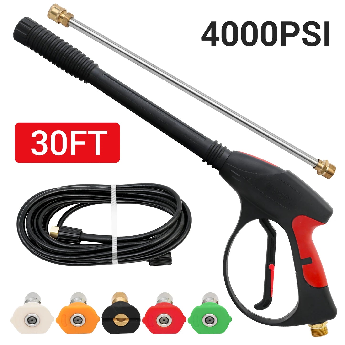 High Pressure Washer with 5 Quick Connect Nozzles