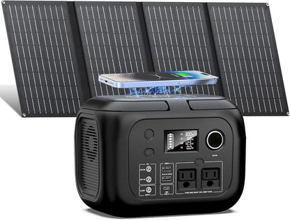 300W 260Wh Portable Power Station with 40W Solar Panel