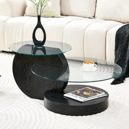 35" 3-Tier Design Tempered Glass Coffee Table for your Living Room
